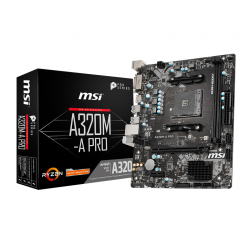 Msi A320M-A Pro Am4 Ddr4 Ses+Glan Sata3 Hdmi Dvi Usb3.2 Matx