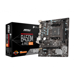 Msi B450M-A Pro Max Am4 Ddr4 Vga+Ses+Glan Hdmi Dvi Vga M2 Usb3.2 Matx