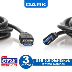 Dark 3 Metre Uzatma Kablo Usb 3.0 A Tip (Dk-Cb-Usb3Extl300)