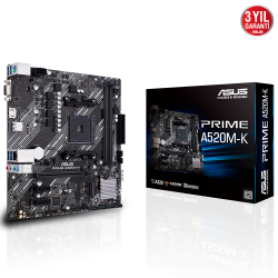 Asus Prime A520M-K Am4 Ddr4 3200 Hdmi Dvi Dp M2 Usb3.2 Matx