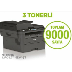 Brother Mfc-L2716Dw-3T Mfp [Yaz/Tar/Fot/Fax/Wi-Fi] 34Ppm A4 Mono Laser Yazıcı