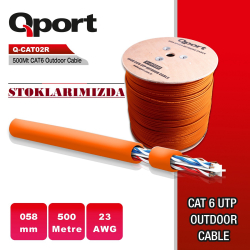 Qport 500 Metre Q-Cato2R 23Aw 0.58Mm Outdoor Kablo Turuncu