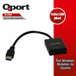 Qport Usb 3.0 To Hdmi &Ccedil;Evirici (Q-Uhd)