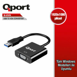 Qport Usb 3.0 To Vga &Ccedil;Evirici (Q-Uvg)