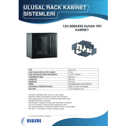 Ulusal 12U 600X450 Duvar Tipi Kabin Uls-12U6045