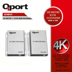 Qport Q-Hex5 120 Metre Cat6 Kvm 4K Hdmi &Ccedil;Oklayıcı (2'Li Paket)