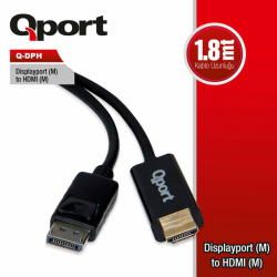 Qport 1.8 Metre Display Port To Hdmi &Ccedil;Evirici Kablo (Q-Dph)