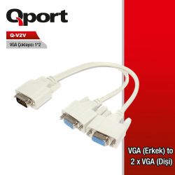 Qport&Nbsp;Q-V2V Vga &Ccedil;Oklayıcı Kablo 1*2