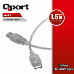 Qport 1.5 Metre Usb 2.0 Uzatma Kablosu (Q-Uz1)
