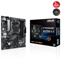 Asus Prime A520M-A Ii Am4 Ddr4 3200 Hdmi Dvi Dp M2 128Gb Matx