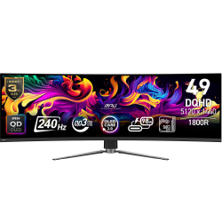 31.5&Quot; Msi Mpg 491Cqpx Qd-Oled 0.03Ms 240Hz 5120X1440 Hdmi Dp Curved Gaming Monit