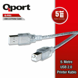 Qport 5 Metre Usb 2.0 Yazıcı Kablosu (Q-Q-Pr5)