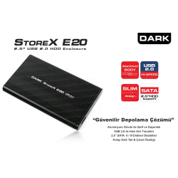Dark Storex E20 2.5&Quot; Usb 2.0 Al&Uuml;Minyum Sata Disk Kutusu [Dk-Ac-Dse20](Blk)