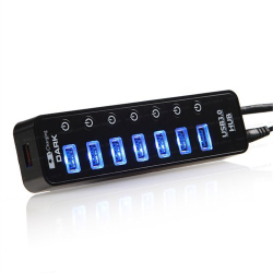 Dark Connect Master 7+1 Hızlı Şarj Adapt&Ouml;Rl&Uuml; Usb3.0 Hub (Dk-Ac-Usb371)(Blk)