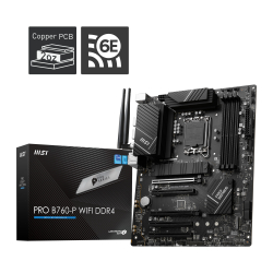 Msi Pro B760-P Wifi Ddr4 Lga1700 5333 M.2 Hdmi Dp Glan Wifi 6E Atx