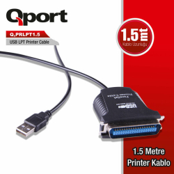 Qport 1.5 Metre Usb To Ltp Paralel Port &Ccedil;Evirici Printer Kablosu (Q-Prlpt1.5)