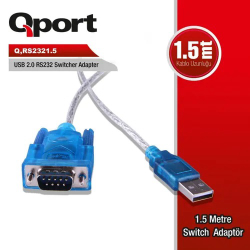 Qport 1.5 Metre Usb 2.0 To Rs232 &Ccedil;Evirici Kablo (Q-Rs2321.5)