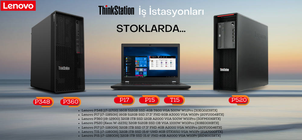 Lenovo İş İstasyonları stoklarda