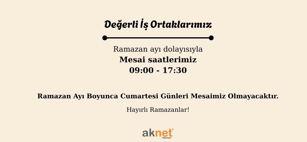 Ramazan Mesai Bilgilendirme
